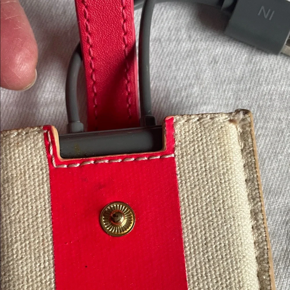 Ann Taylor Red and Tan USB Charging Cable with Case